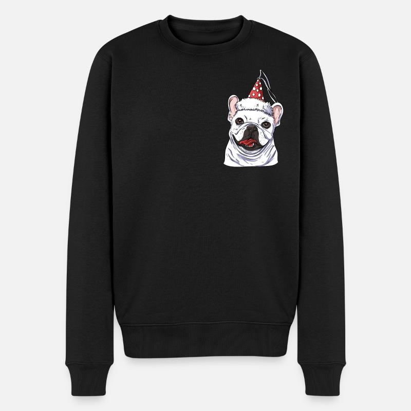 Französische Bulldogge - Männer Premium Bio Pullover - Schwarz
