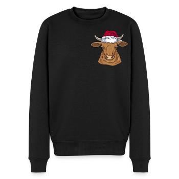 Éleveurs de bovins - Pull Premium bio Homme - noir - Devant - Nico (187cm)
