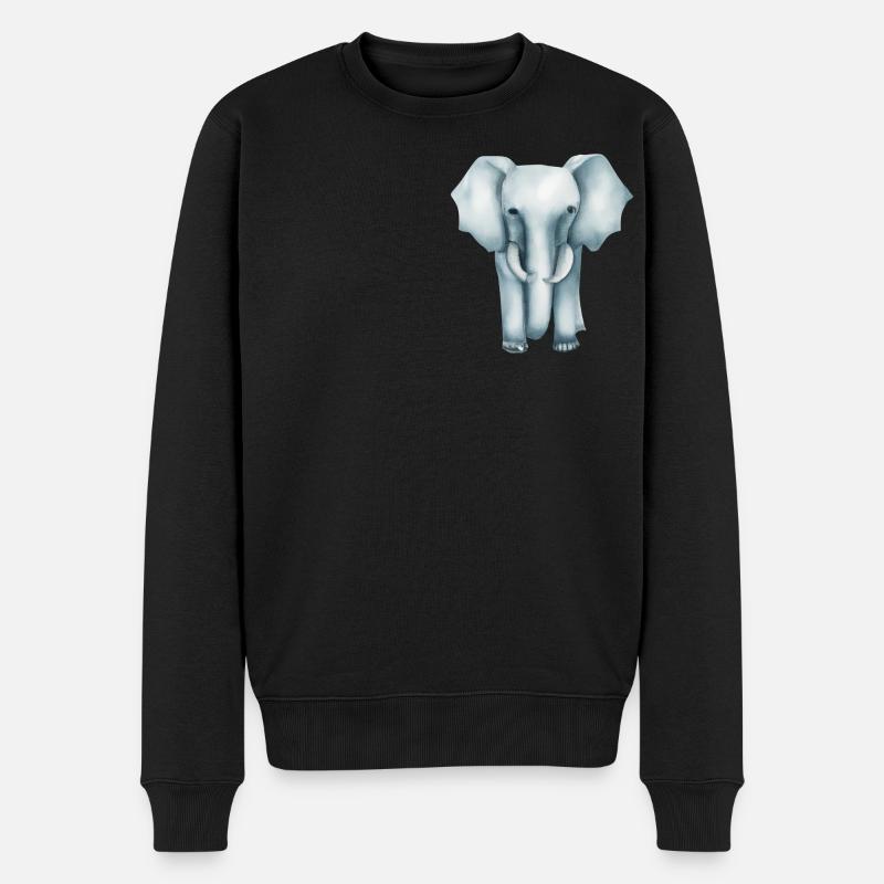 Éléphant mignon - Pull Premium bio Homme - noir