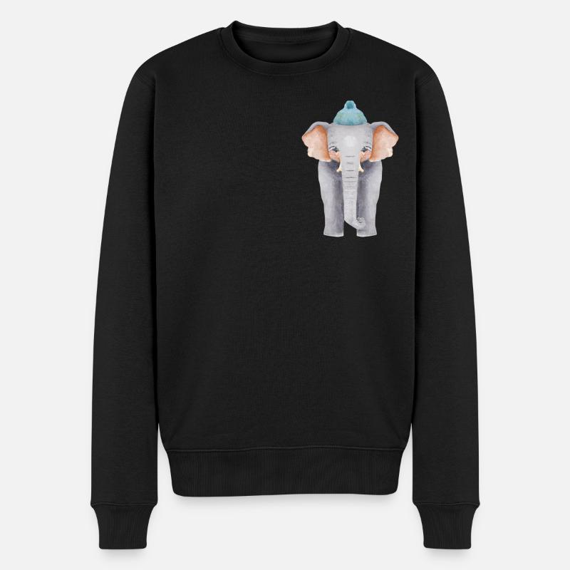 Éléphant - Pull Premium bio Homme - noir