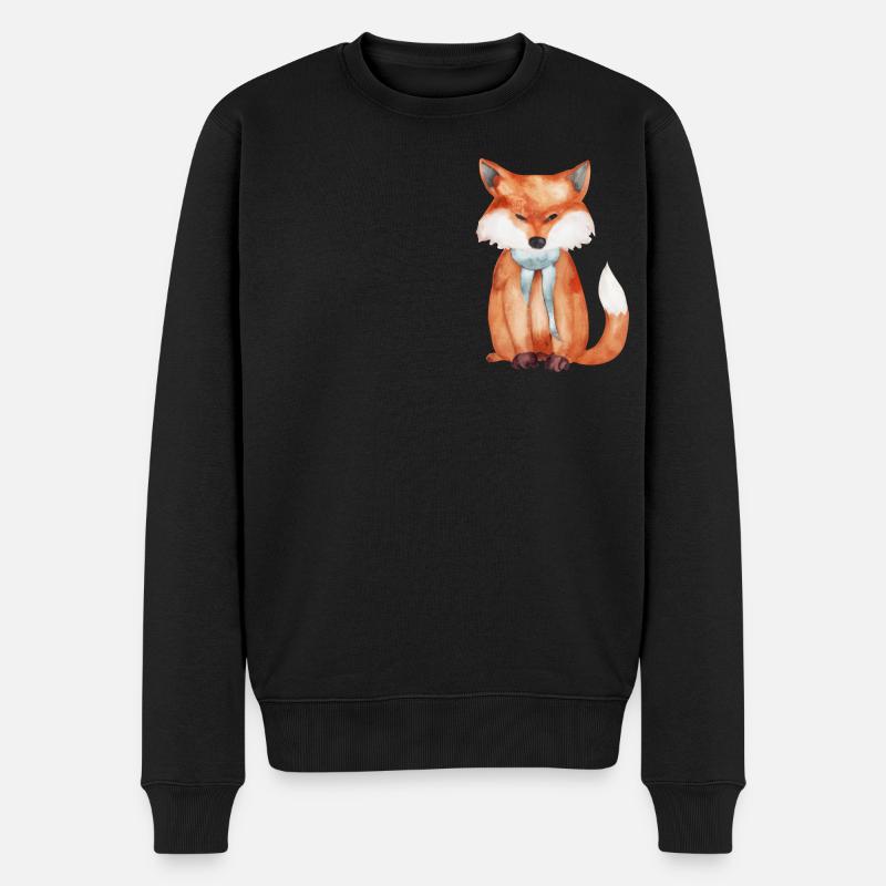 Niedlicher Fuchs - Männer Premium Bio Pullover - Schwarz
