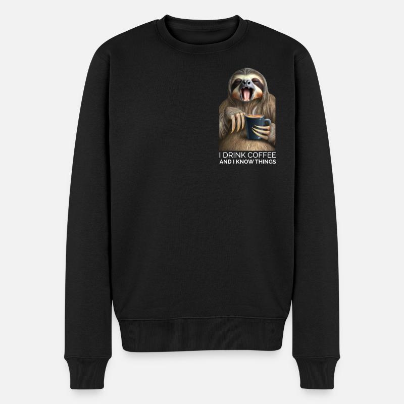 Dicton café paresseux - Pull Premium bio Homme - noir