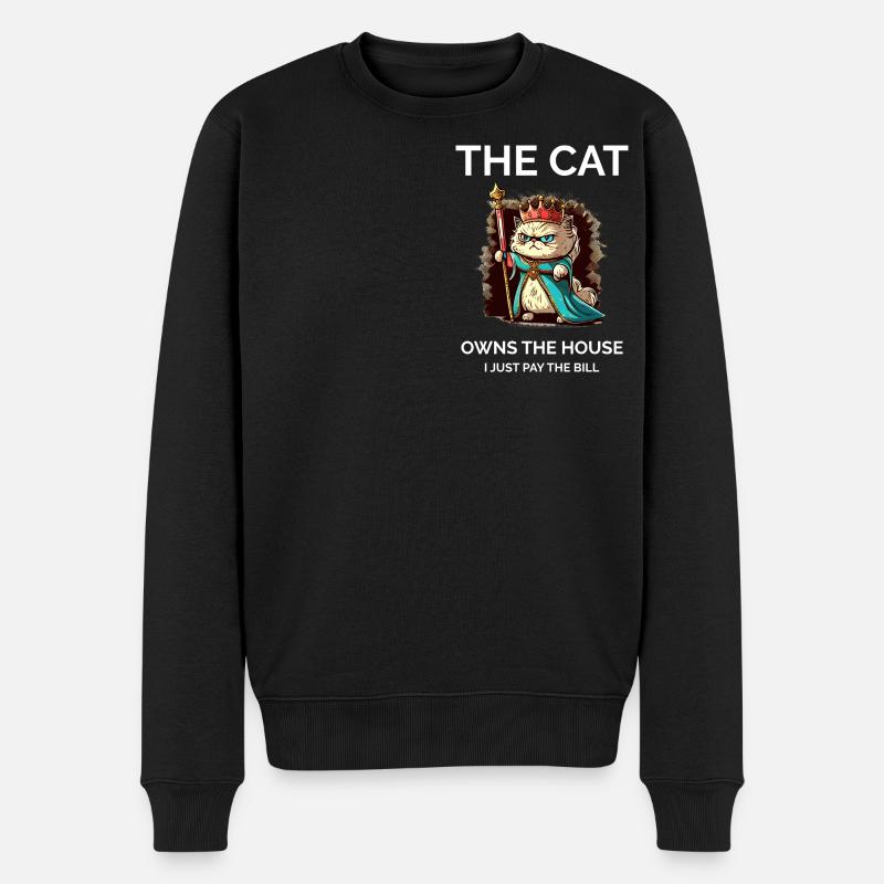 Stolze Katzenmutter - Männer Premium Bio Pullover - Schwarz