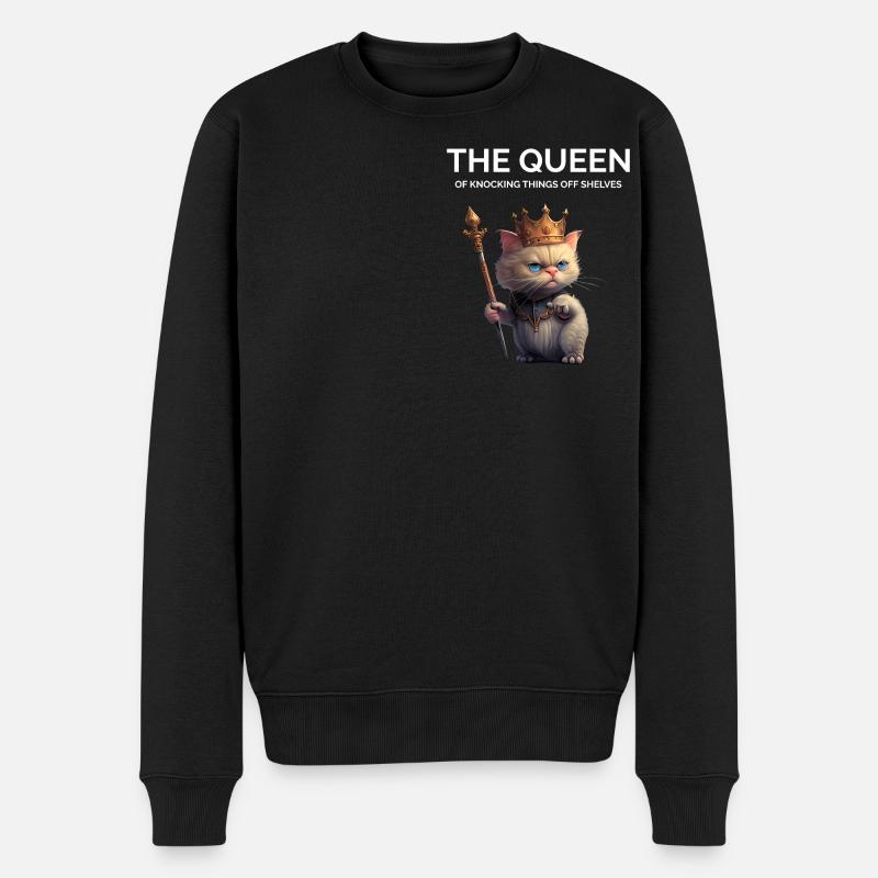 Stolze Katzenmutter - Männer Premium Bio Pullover - Schwarz