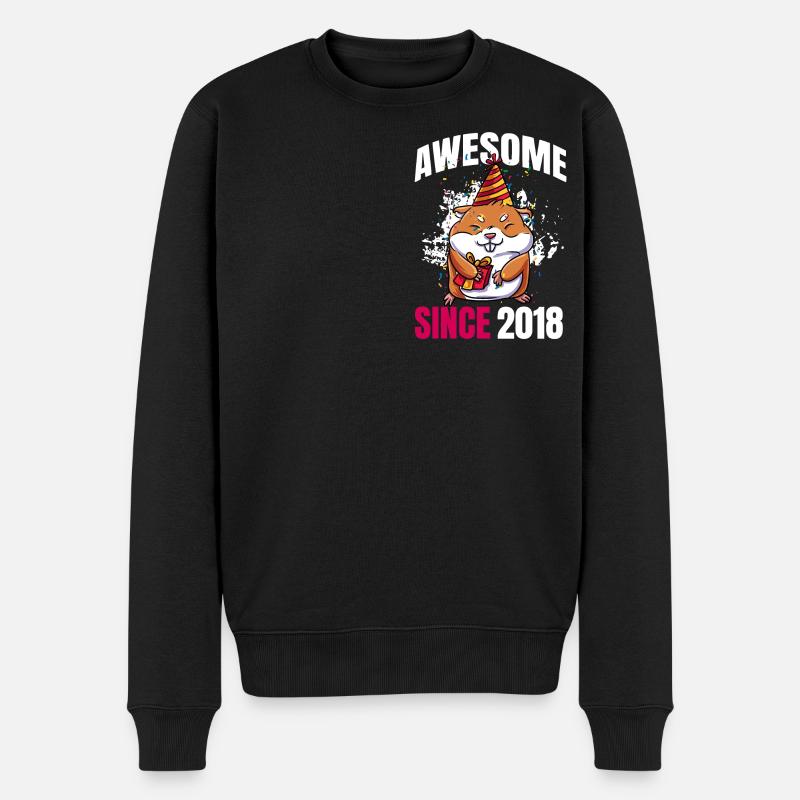 Genial seit 2018 - 5. Hamstergeburtstag - Männer Premium Bio Pullover - Schwarz