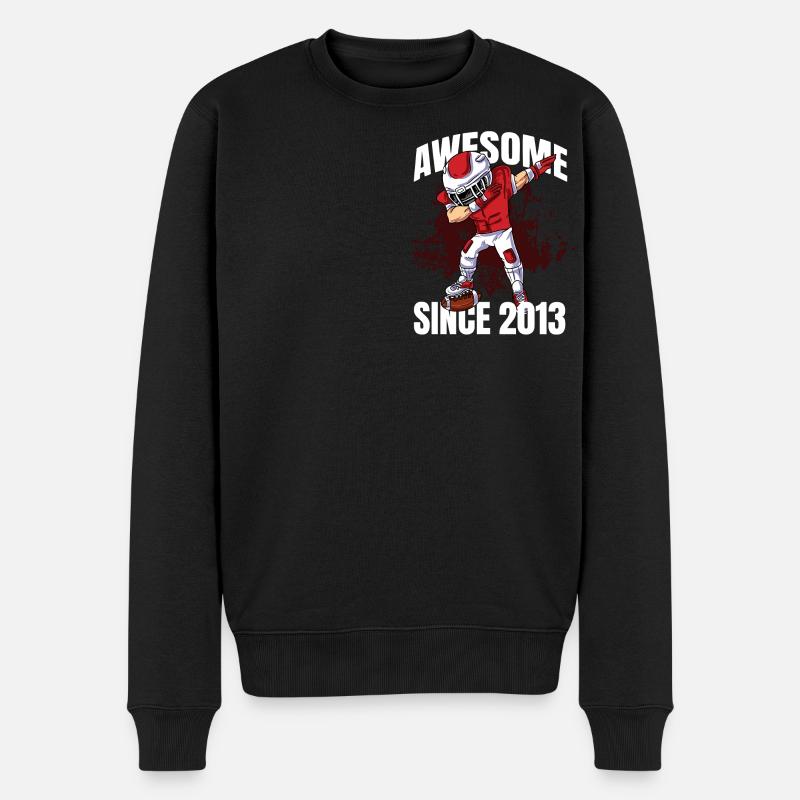 Großartig seit 2013 - 10. Fußballspieler Geburtstag - Männer Premium Bio Pullover - Schwarz