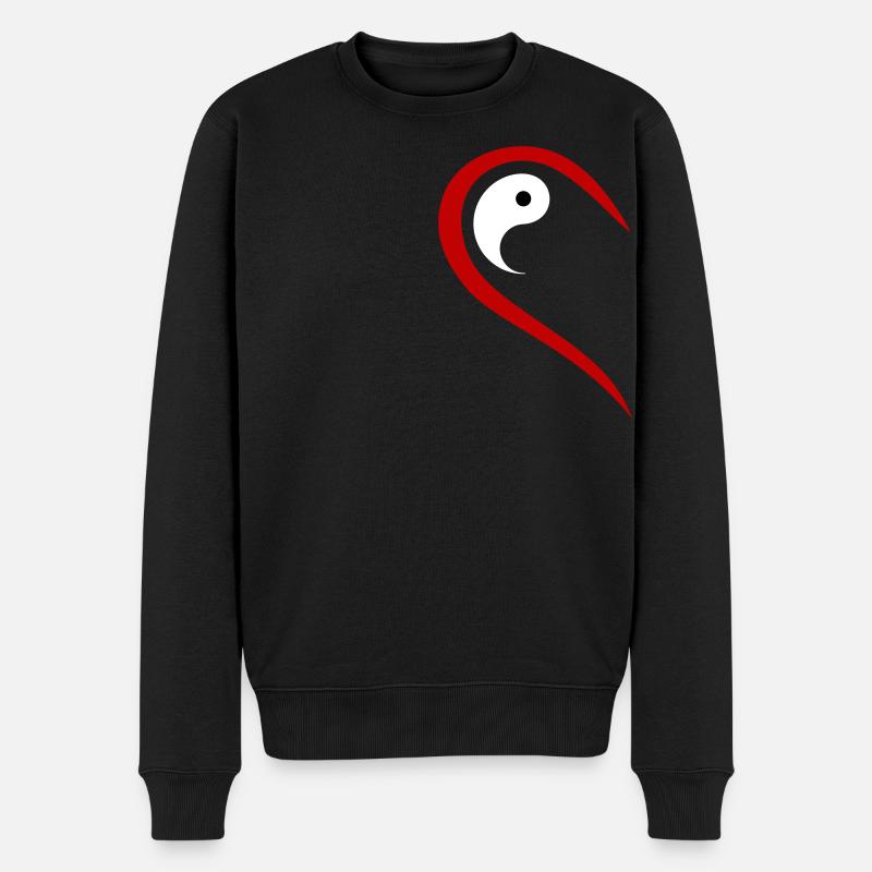 Halbes Herz Yang sucht Yin Valentinstag Partner - Männer Premium Bio Pullover - Schwarz