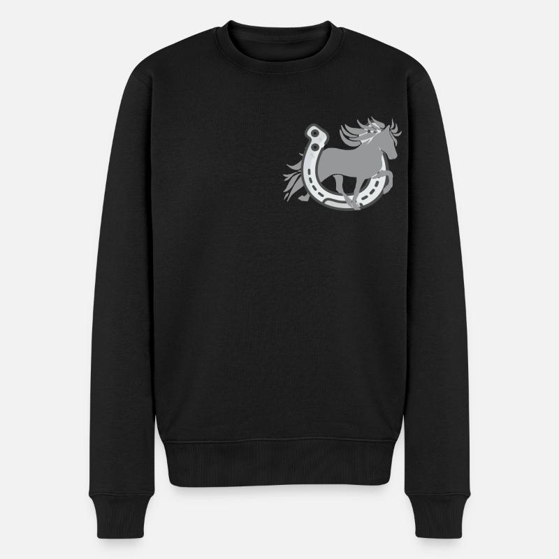 Tölter avec des fers à cheval - Pull Premium bio Homme - noir