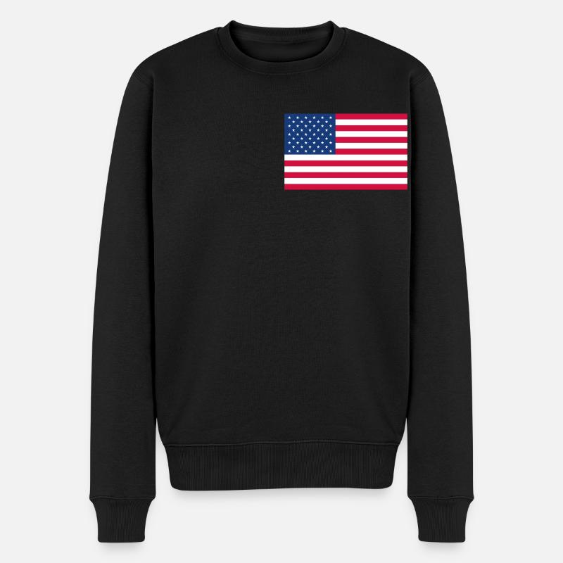 drapeau américain - Pull Premium bio Homme - noir