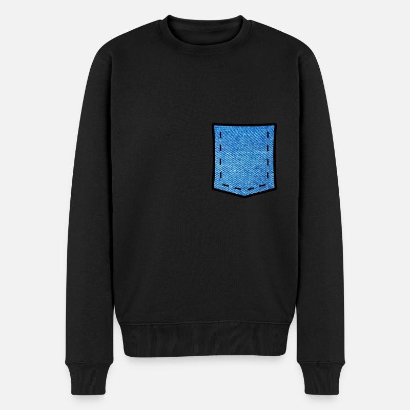 Faux Jeans Pocket - Pull Premium bio Homme - noir
