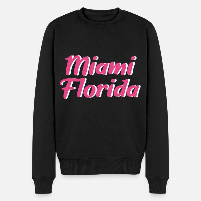 Miami Florida - Männer Premium Bio Pullover - Schwarz