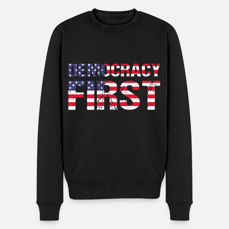 Democracy First USA Démocratie Liberté - Pull Premium bio Homme - noir