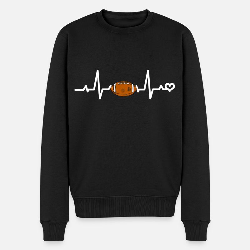 ECG de football américain - Pull Premium bio Homme - noir