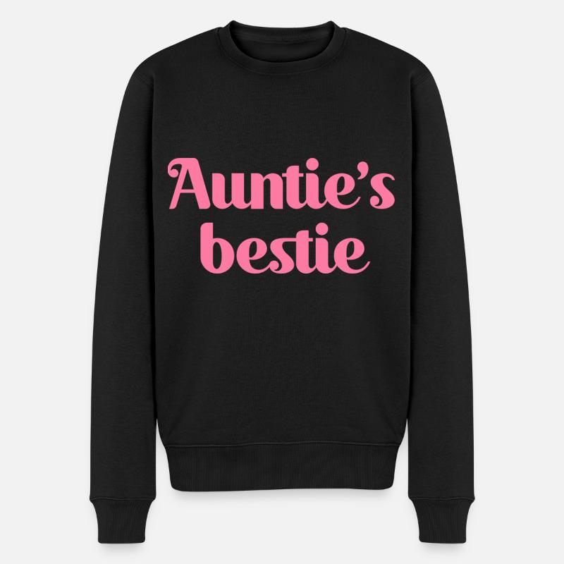 Auntie's bestie - Männer Premium Bio Pullover - Schwarz