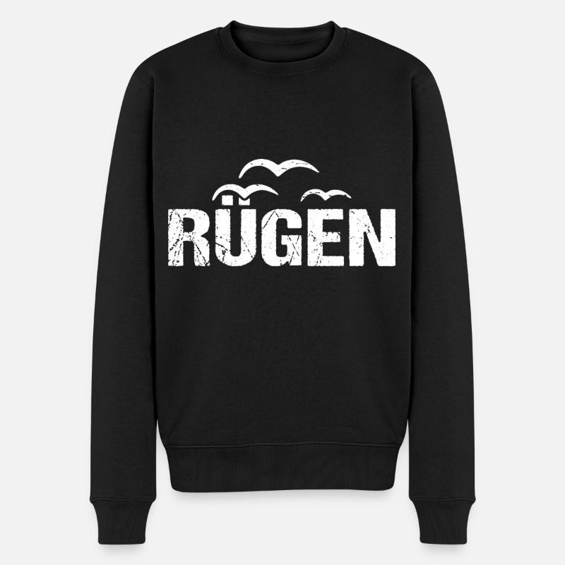 Rügen Ostsee Insel Möwen - Männer Premium Bio Pullover - Schwarz