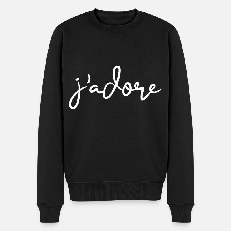 j'adore - Männer Premium Bio Pullover - Schwarz