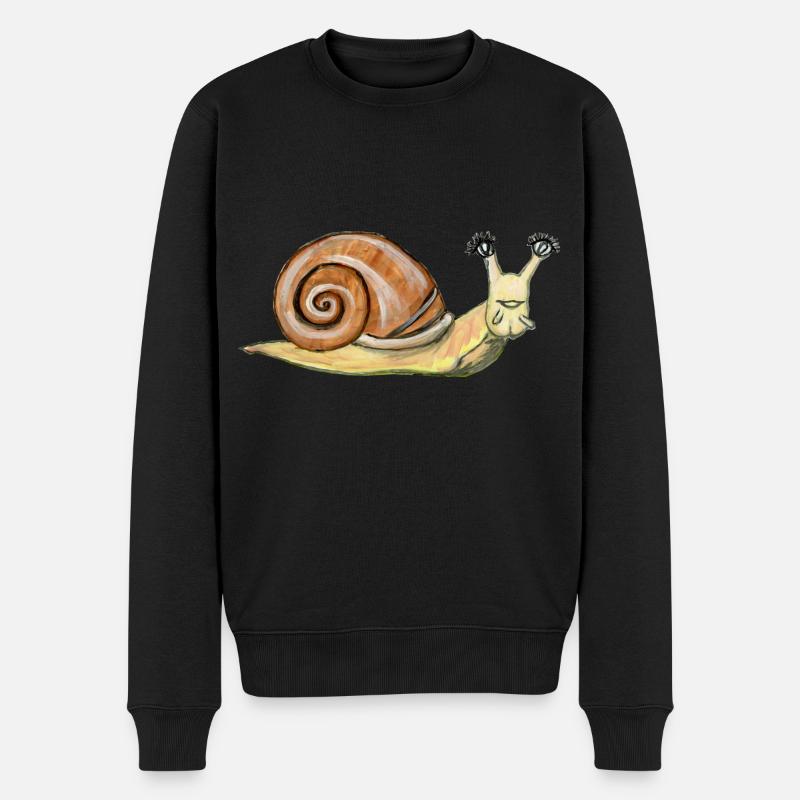 escargot colimaçon mollusque gastéropode coquille - Pull Premium bio Homme - noir