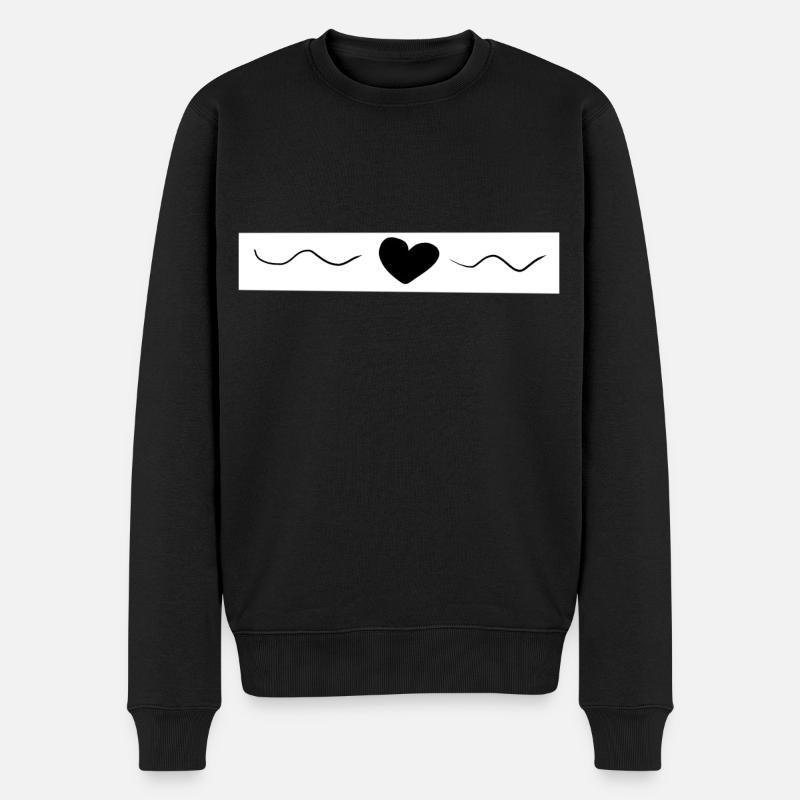 Coeur noir - Pull Premium bio Homme - noir