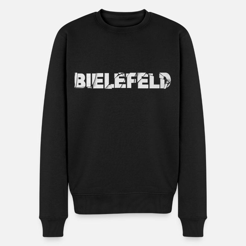 Bielefeld Deutschland Stadt Schrift Skyline Broken - Männer Premium Bio Pullover - Schwarz