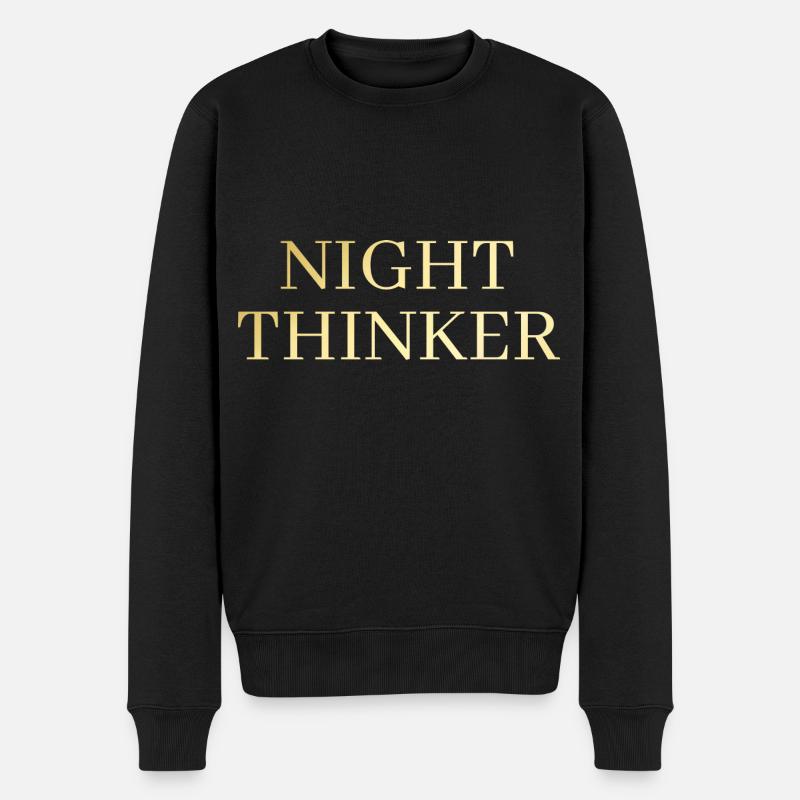 Night Thinker - Männer Premium Bio Pullover - Schwarz