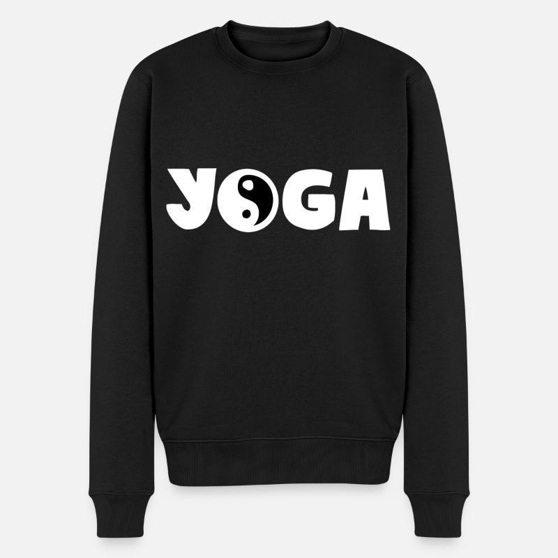 YOGA YIN YANG - Pull Premium bio Homme - noir