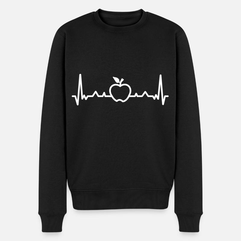 Apfel Obst Garten Vegan Gesund Geschenk Gärtner - Männer Premium Bio Pullover - Schwarz