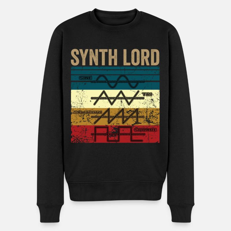 SYNTH LORD - Männer Premium Bio Pullover - Schwarz