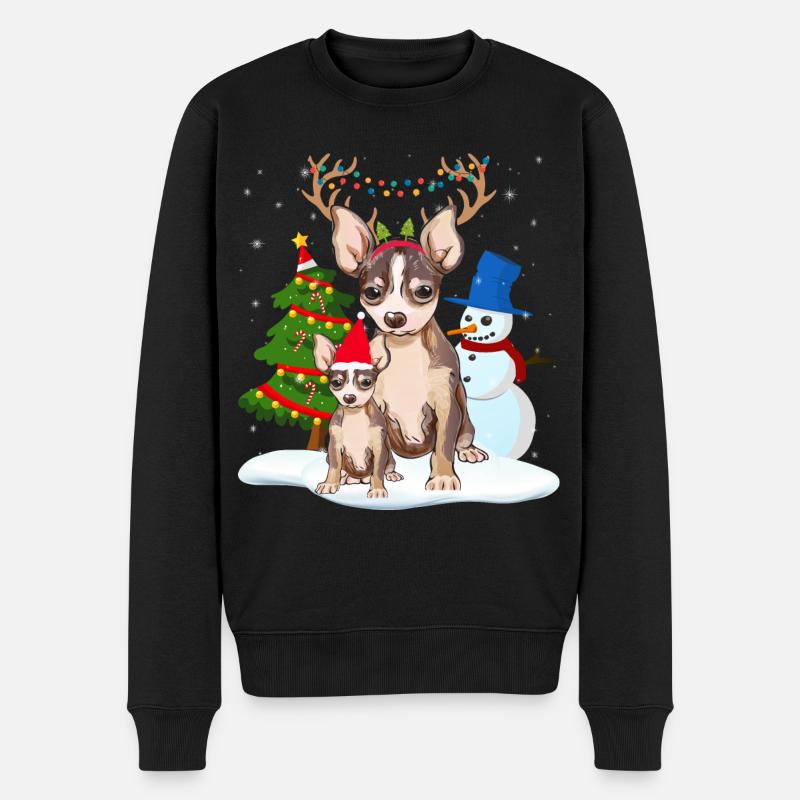 Chihuahua Noël - cadeau de Noël chiens - Pull Premium bio Homme - noir