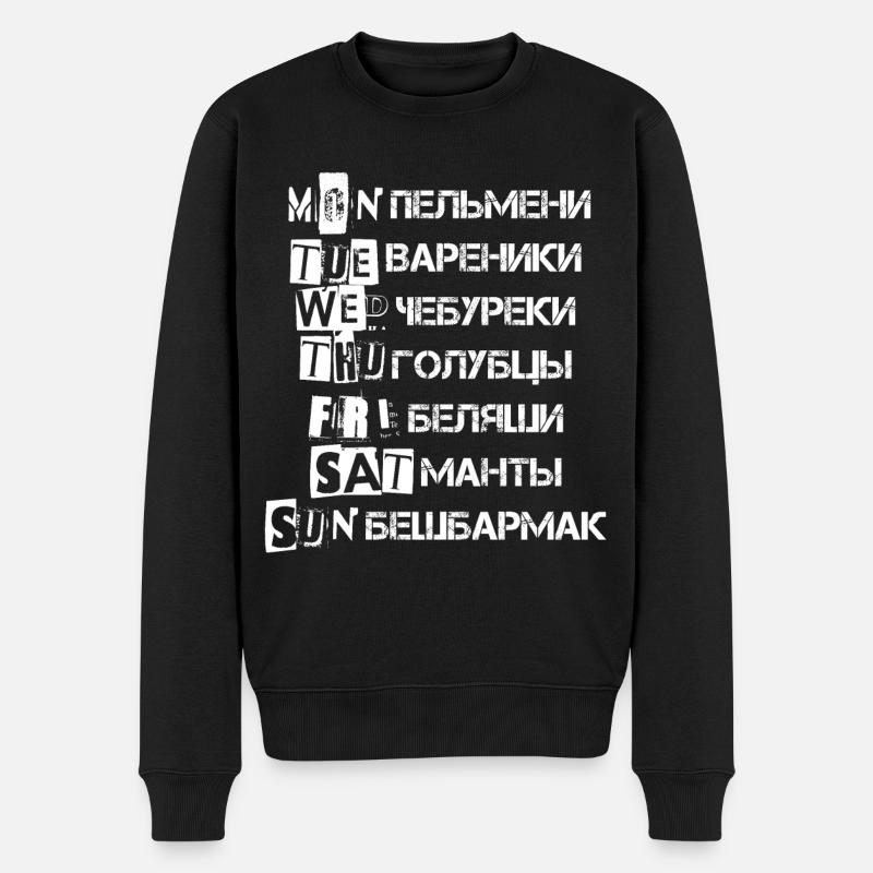 Russisches Essen Essensplan Geschenk - Männer Premium Bio Pullover - Schwarz