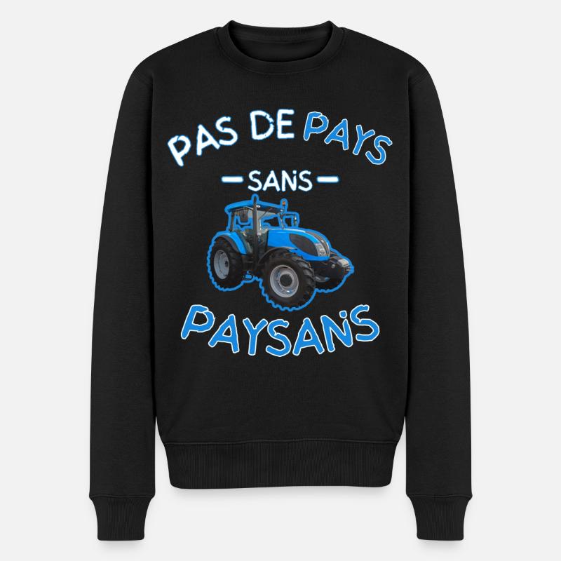 Kein Land ohne blaue Bauern - Männer Premium Bio Pullover - Schwarz