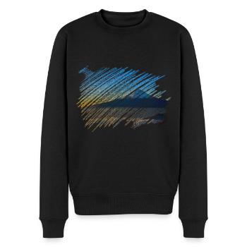 Berg - Männer Premium Bio Pullover - Schwarz - Vorne - Nico (187cm)
