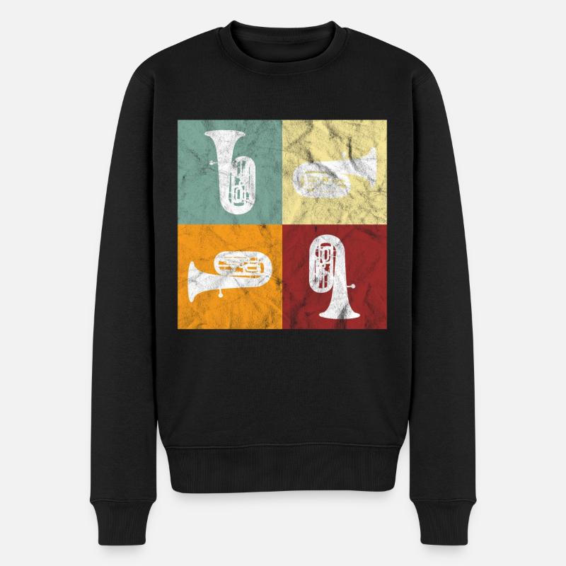 Tuba - Männer Premium Bio Pullover - Schwarz