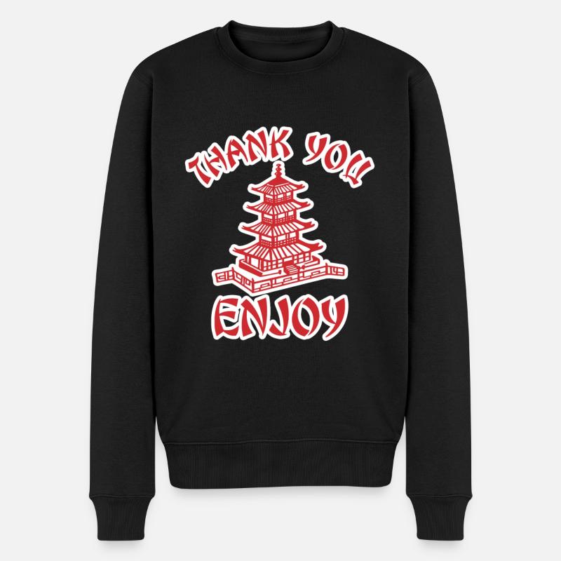 Thank You Enjoy Asia - Männer Premium Bio Pullover - Schwarz