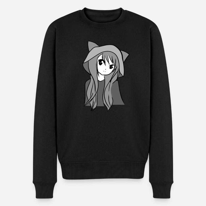 Manga Anime Kawaii - Männer Premium Bio Pullover - Schwarz