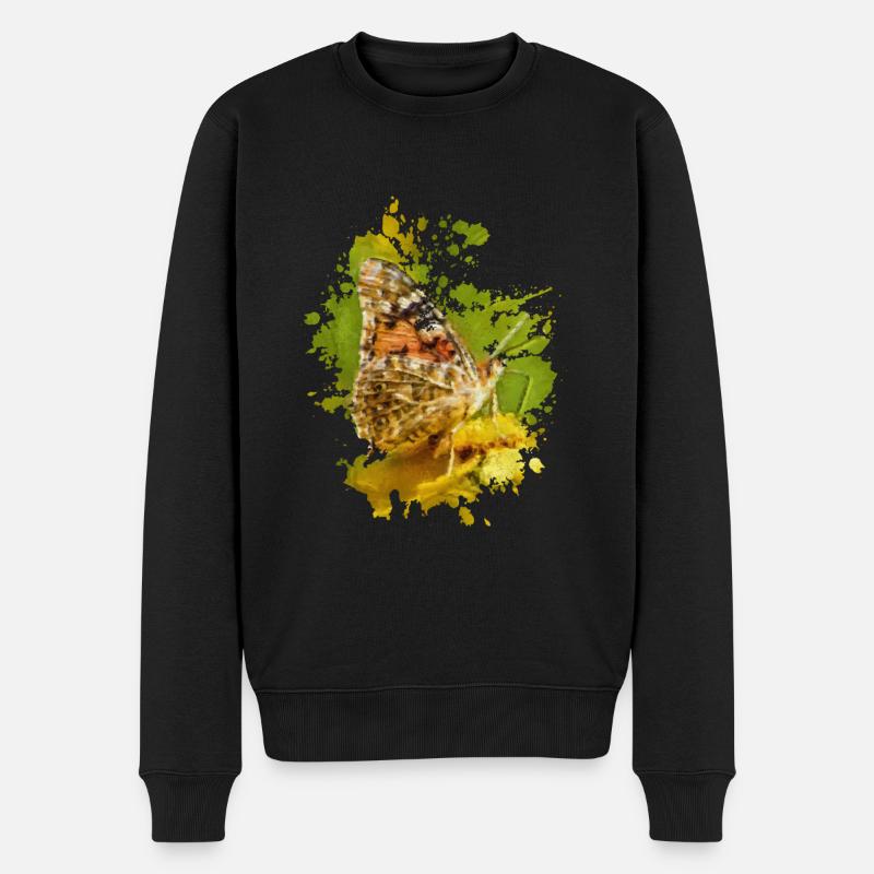 Schmetterling - Männer Premium Bio Pullover - Schwarz
