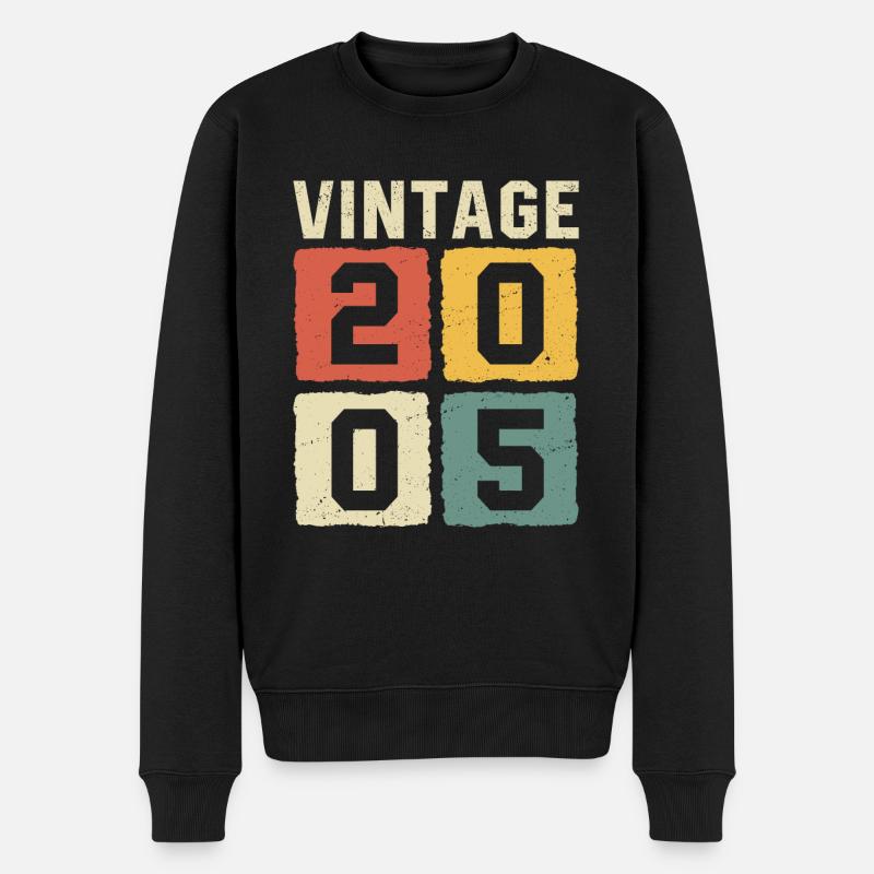 Vintage 2005 Geboren 2005 - Männer Premium Bio Pullover - Schwarz