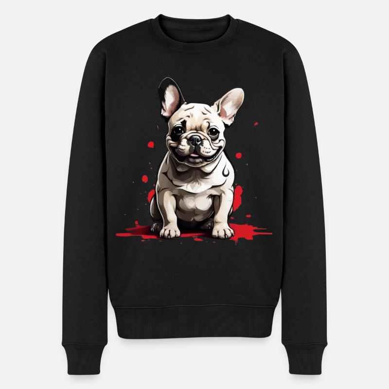 CHIEN BOULEDOGUE FRANÇAIS - Pull Premium bio Homme - noir