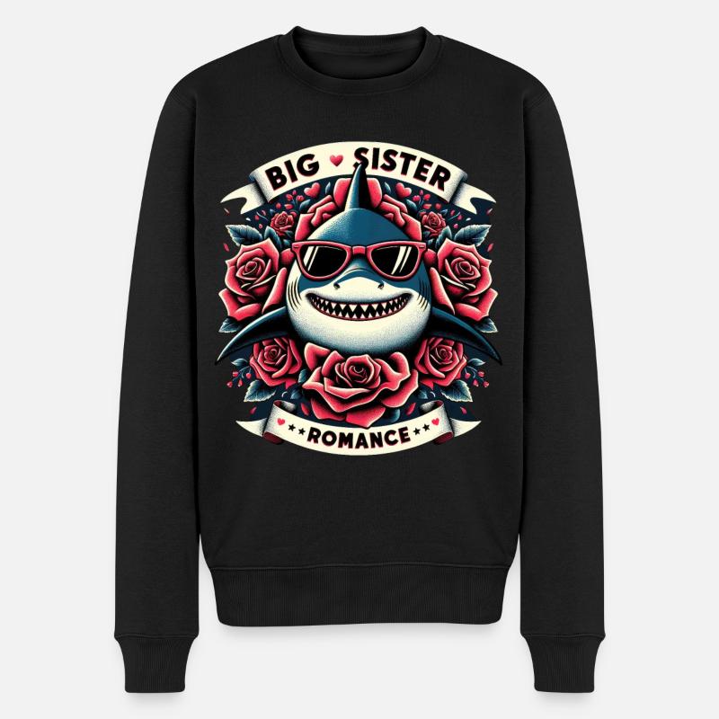 Grande soeur Shark Romance - Pull Premium bio Homme - noir