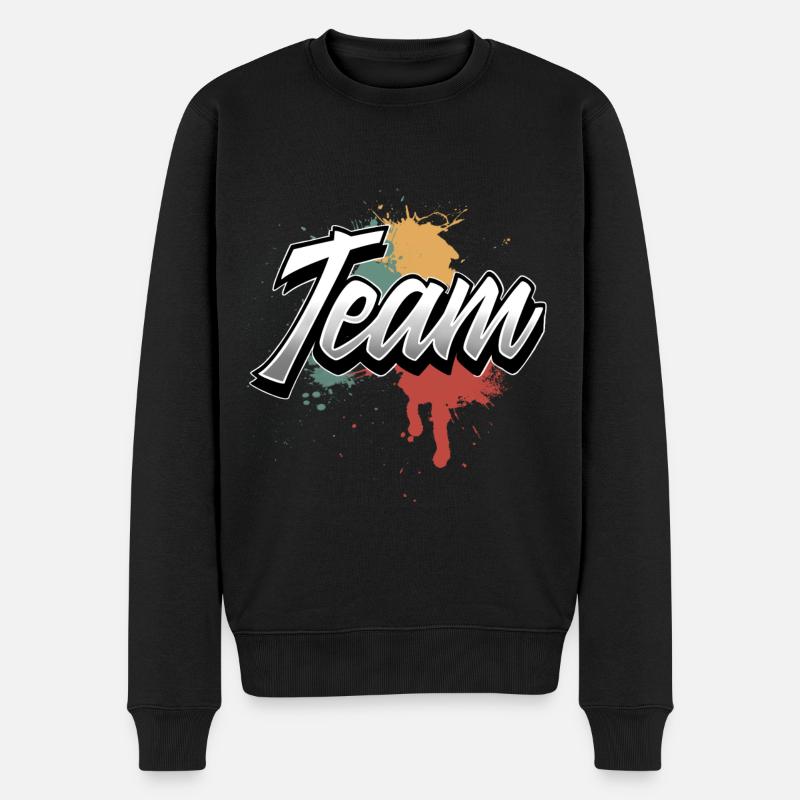 Team - Männer Premium Bio Pullover - Schwarz