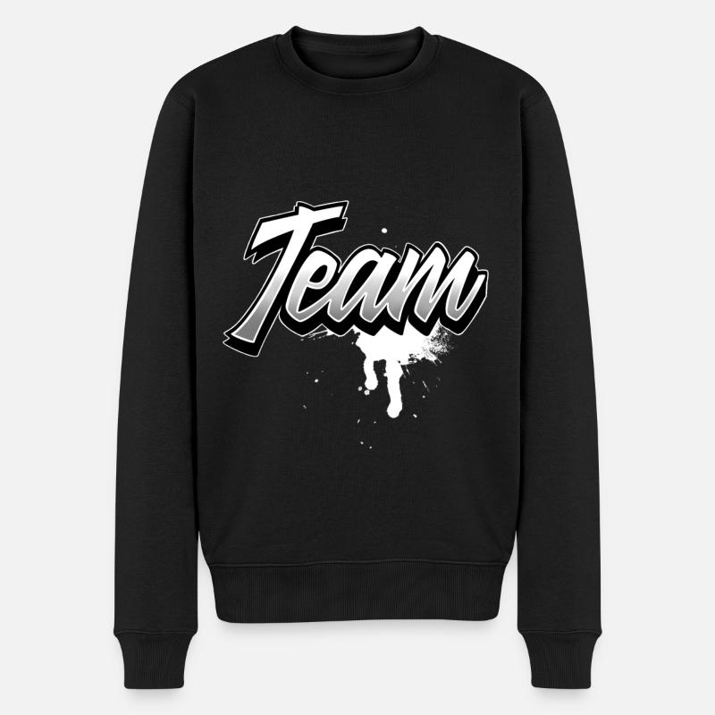 Team - Männer Premium Bio Pullover - Schwarz