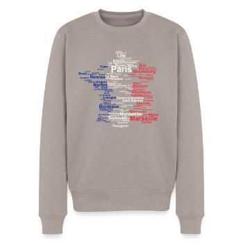 Frankreich Umriss Flagge Reise Paris Urlaub Karte - Männer Premium Bio Pullover - Taupe - Vorne - Nico (187cm)