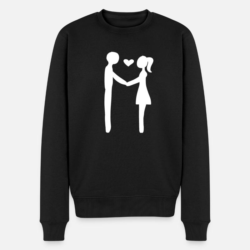 Beziehung Liebe - Männer Premium Bio Pullover - Schwarz