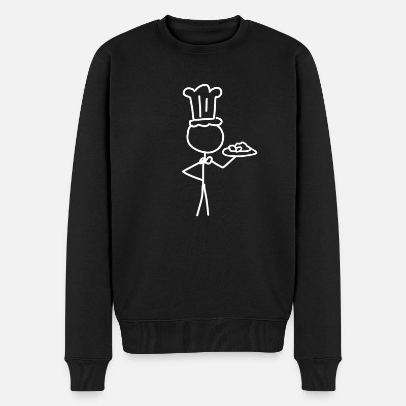 Essen Koch - Männer Premium Bio Pullover - Schwarz