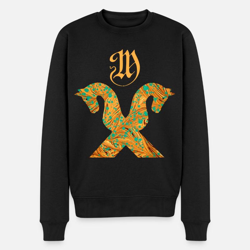 pferdegiebel e 95 m - Männer Premium Bio Pullover - Schwarz