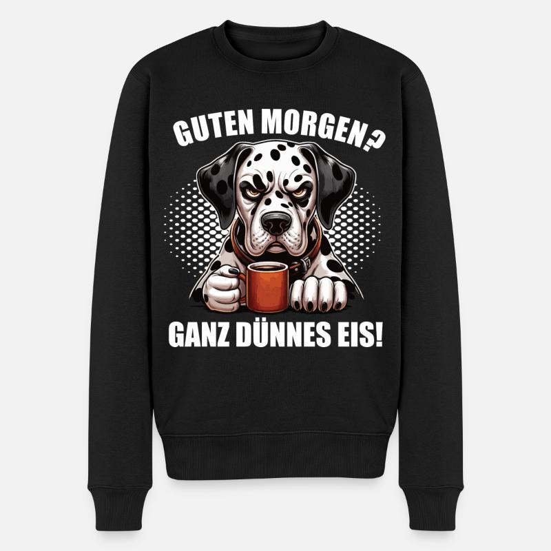 Guten Morgen ganz dünnes Eis Dalmatiner Hund Hunde - Männer Premium Bio Pullover - Schwarz