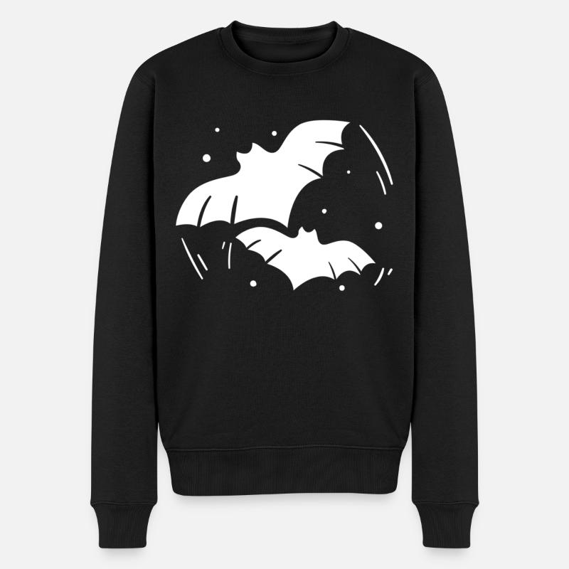 Fledermaus - Männer Premium Bio Pullover - Schwarz