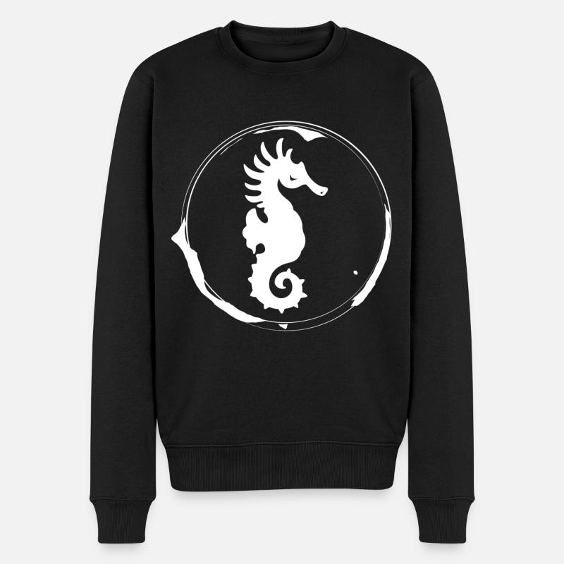 hippocampe - Pull Premium bio Homme - noir