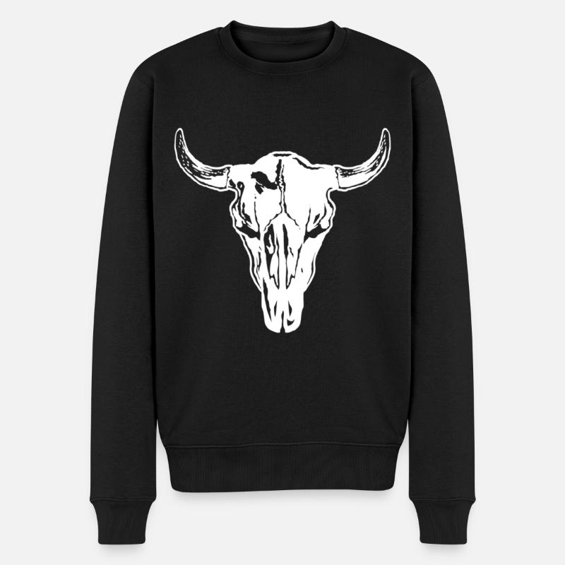 Crâne de taureau - Pull Premium bio Homme - noir