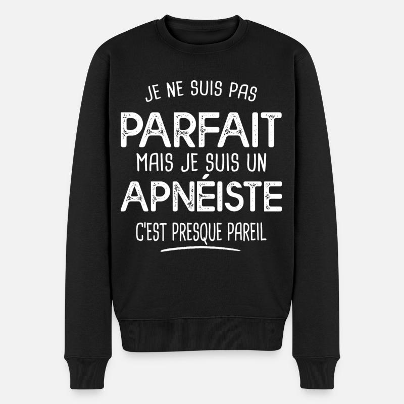 Pas parfait mais apnéiste Cadeau humour apnée - Pull Premium bio Homme - noir