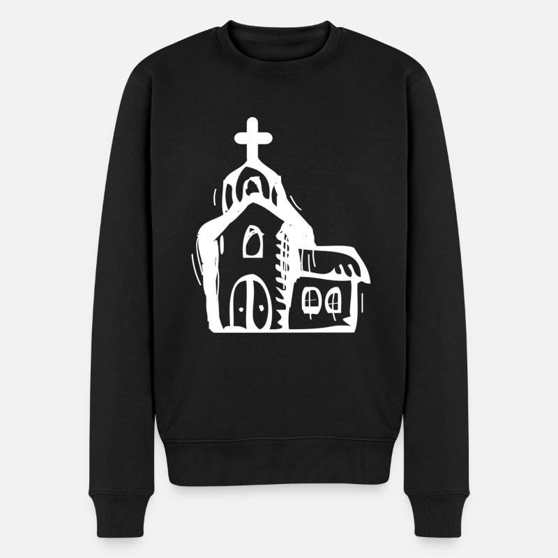 Kirche - Männer Premium Bio Pullover - Schwarz